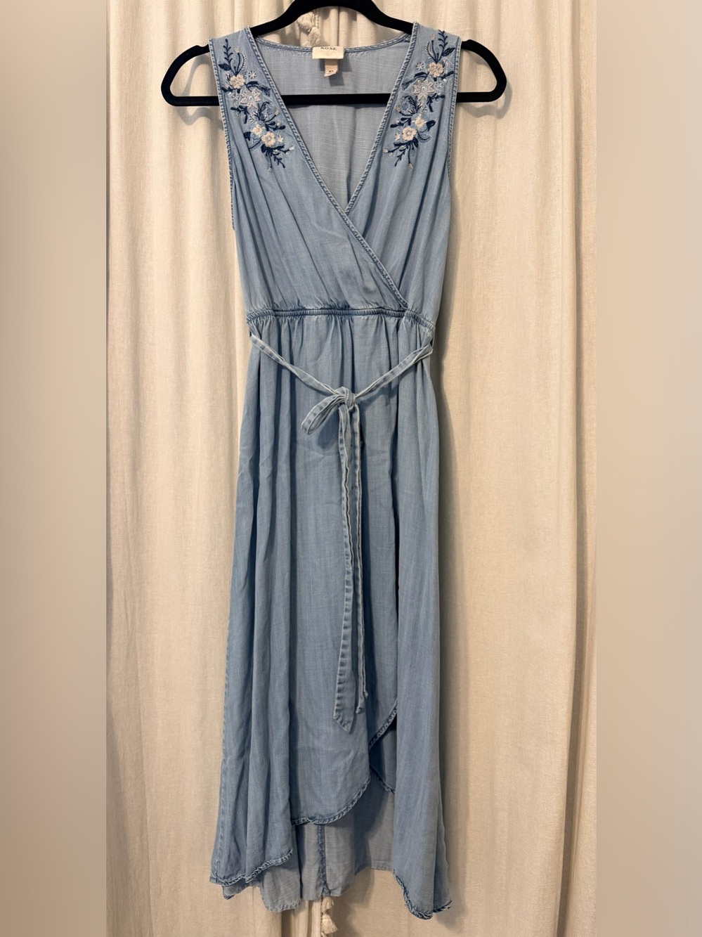 Knox Rose Light Blue Sleeveless Wrap Maxi with Self-Tie